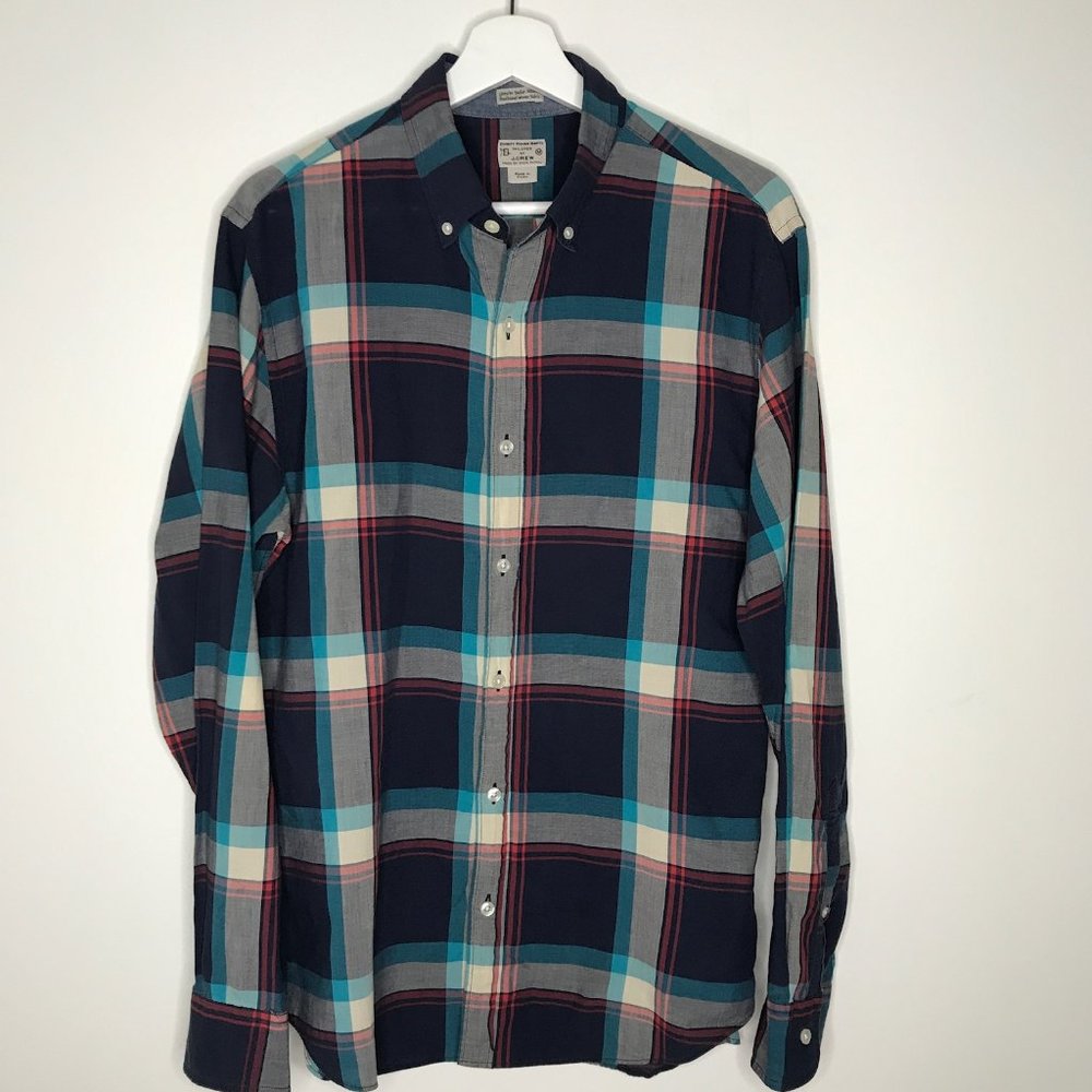 J Crew Genuine Madras Pattern Shirt, Made in India